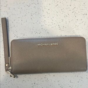 Michael Kors continental wallet with wristlet in sand